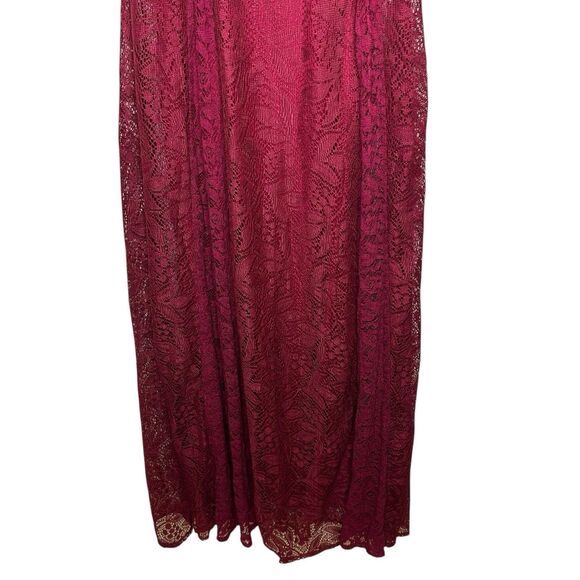 Soieblue Crimson Lace Maxi Dress Witchy Whimsigoth Gothic LARGE Sleeveless - Picture 6 of 12